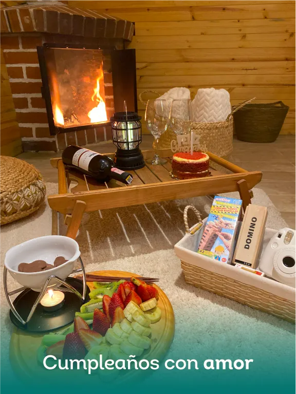 Experiencia Cumpleaños con Amor en una cabaña de La Finca
